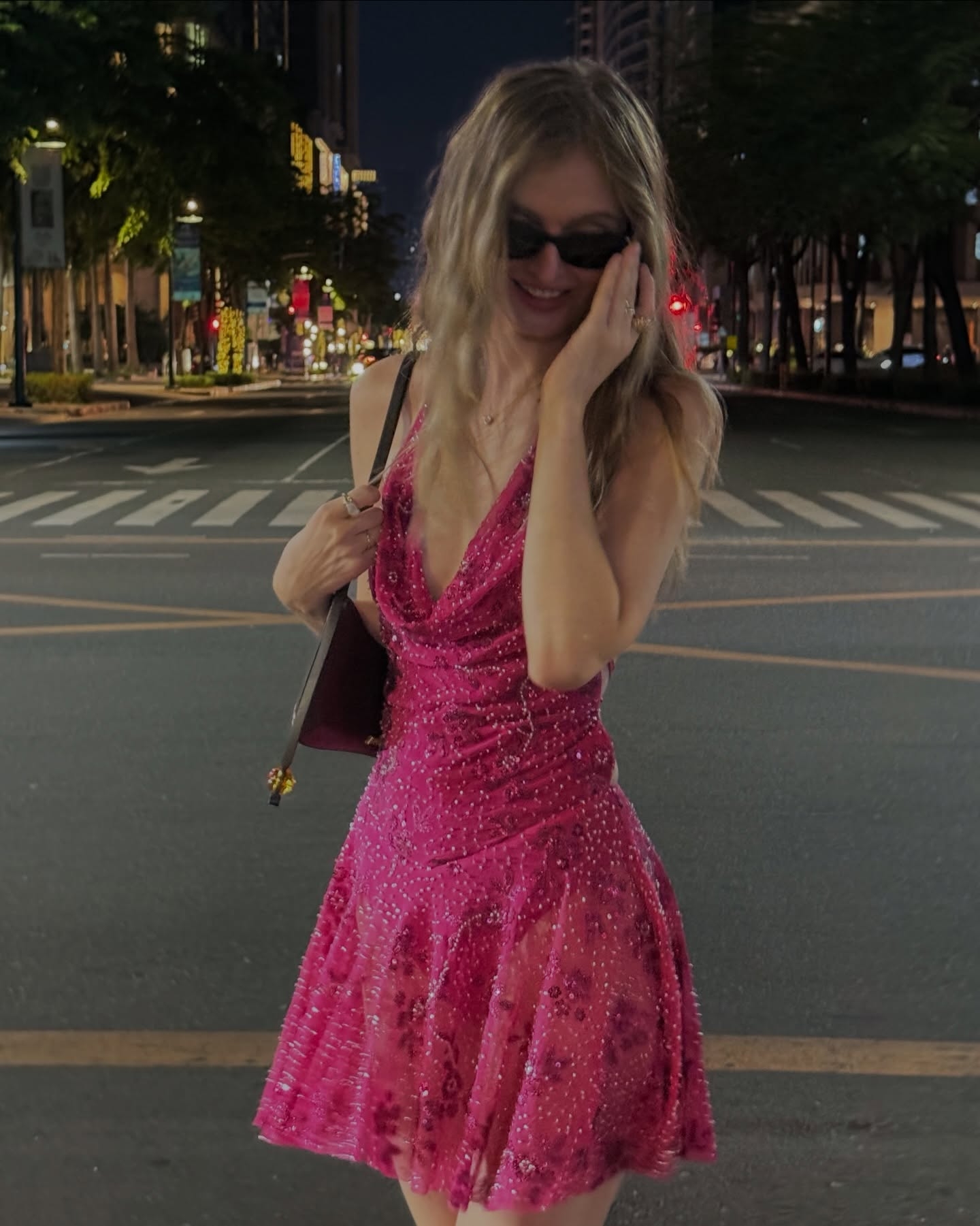 Alina Halter Sequin Mini Dress - Hot Pink.