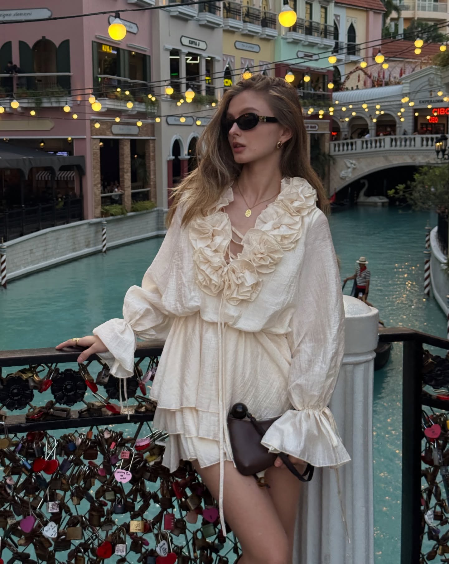 Anabel Ruffle Mini Dress - Cream.