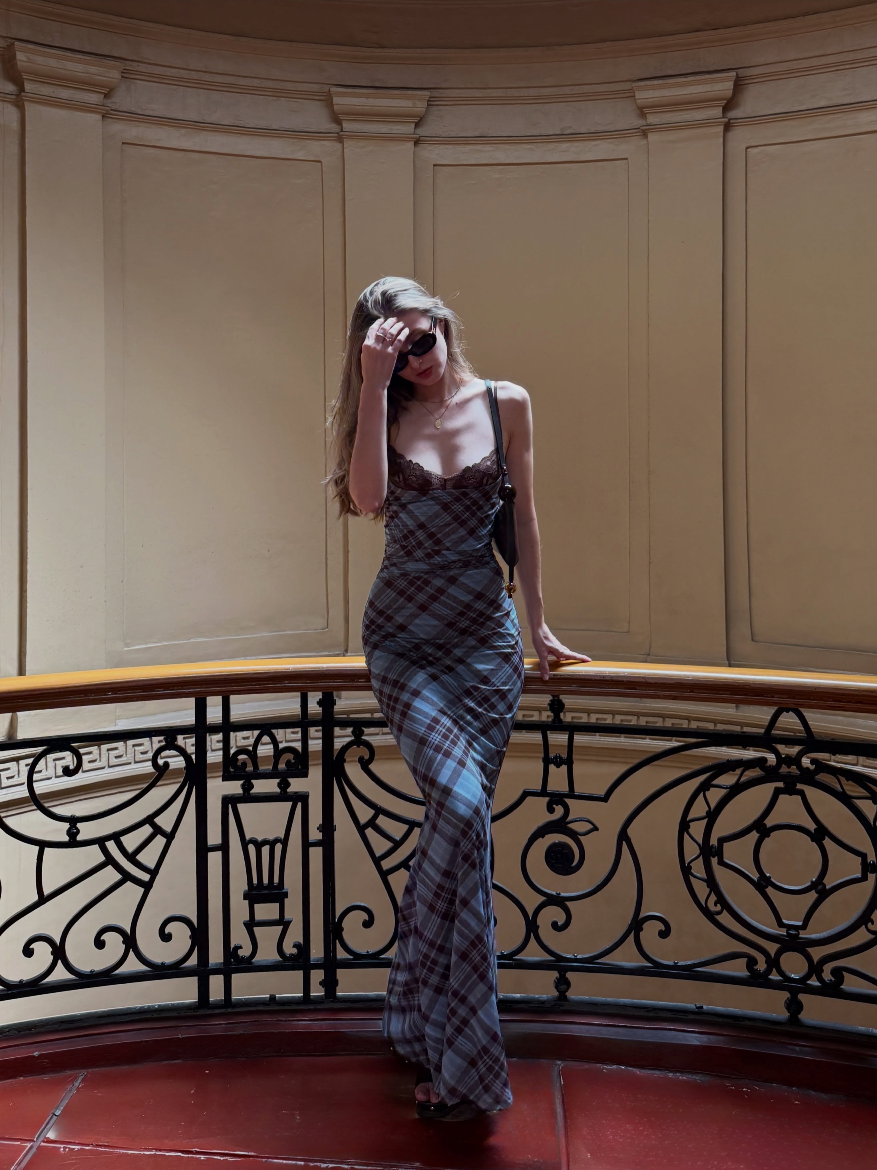 Photo Op Mesh Maxi Dress - Blue/combo.